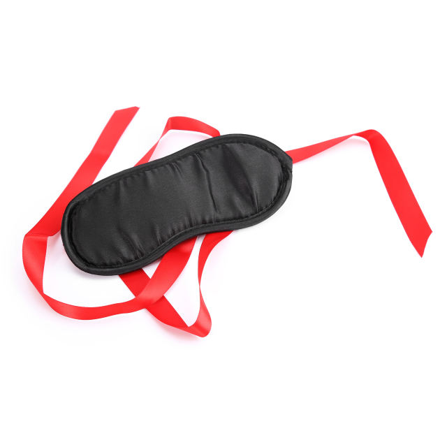 Polyester Blindfold with Elastic Strap (Red&Black)