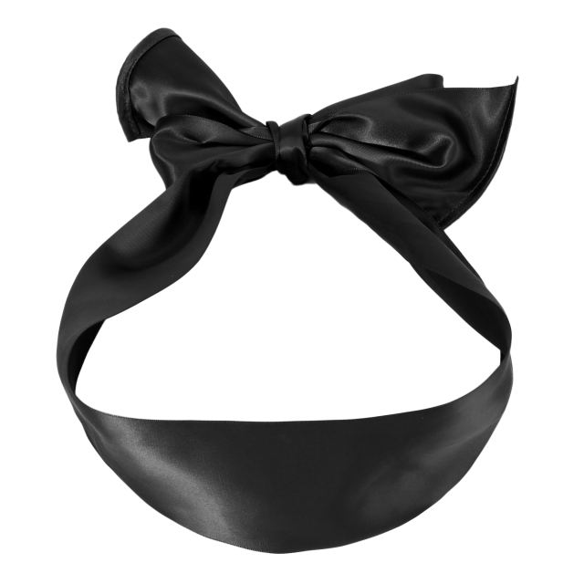 Polyester Blindfold with Silk Strap (Black)