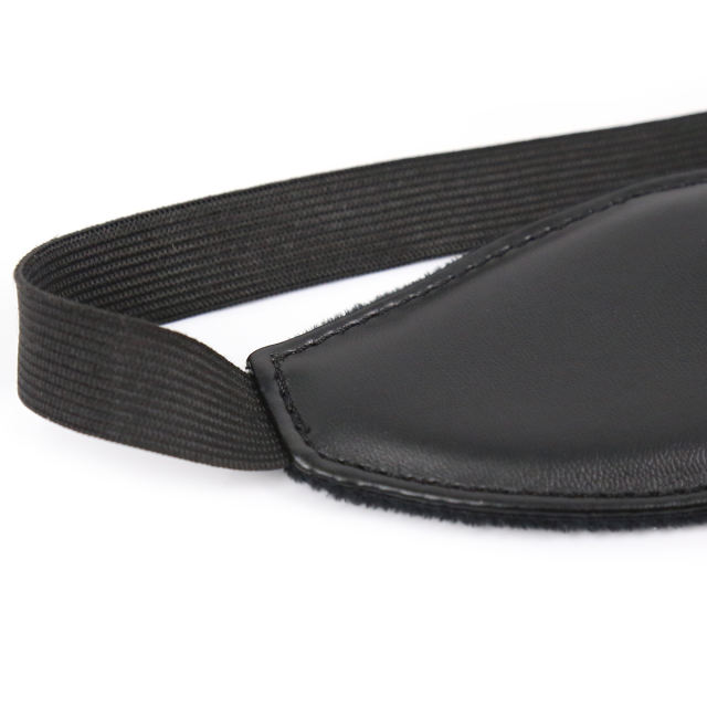 PU Blindfold with Elastic Strap (Black)