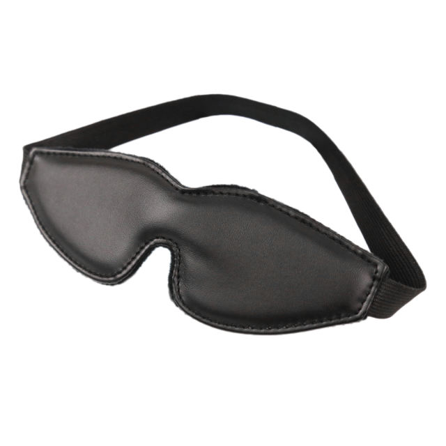 PU Blindfold with Elastic Strap (Black)