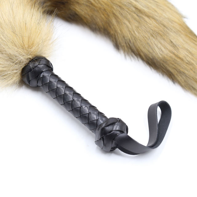 Spanking Fox Tail Whip Bondage Flogger With Handle Slave Sex Toys For Couples 