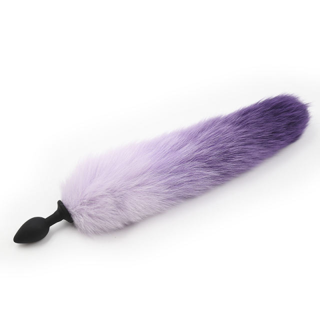 Real Fox Tail with Silicone Anal Plug