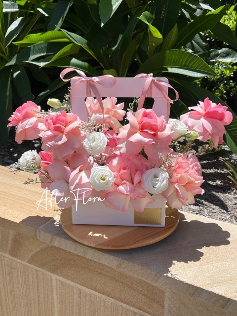 Pink Roses Basket