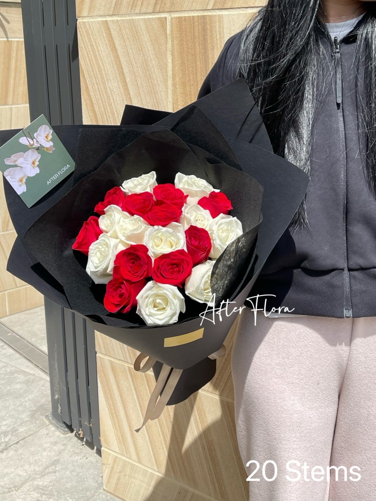 Red and White Roses