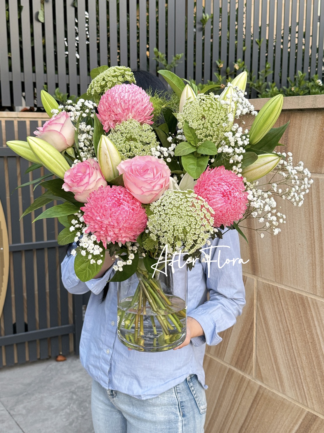 Lily Elegance with Vase