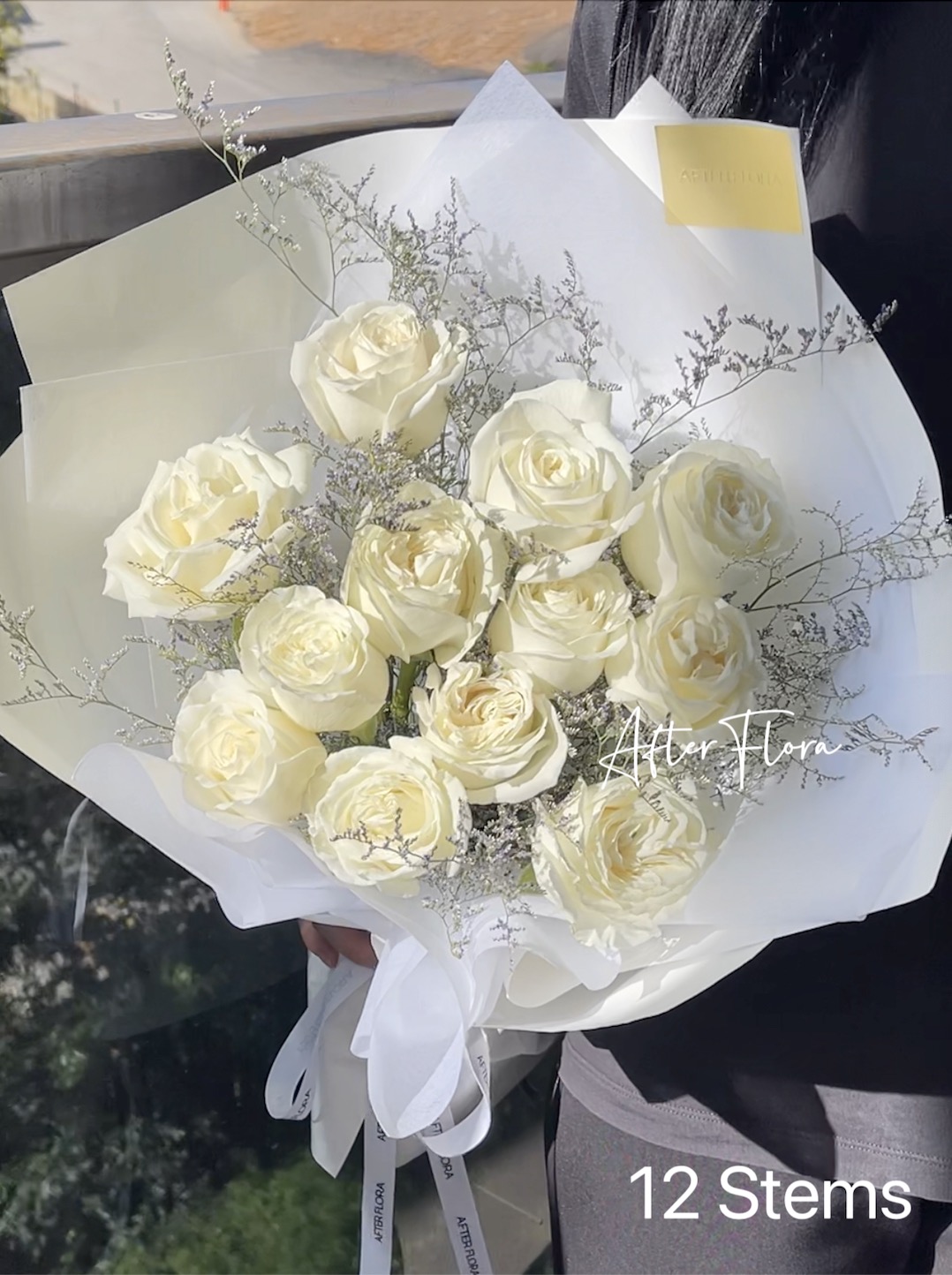 White Roses with Misty