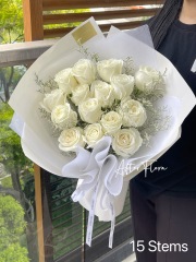 White Roses with Misty