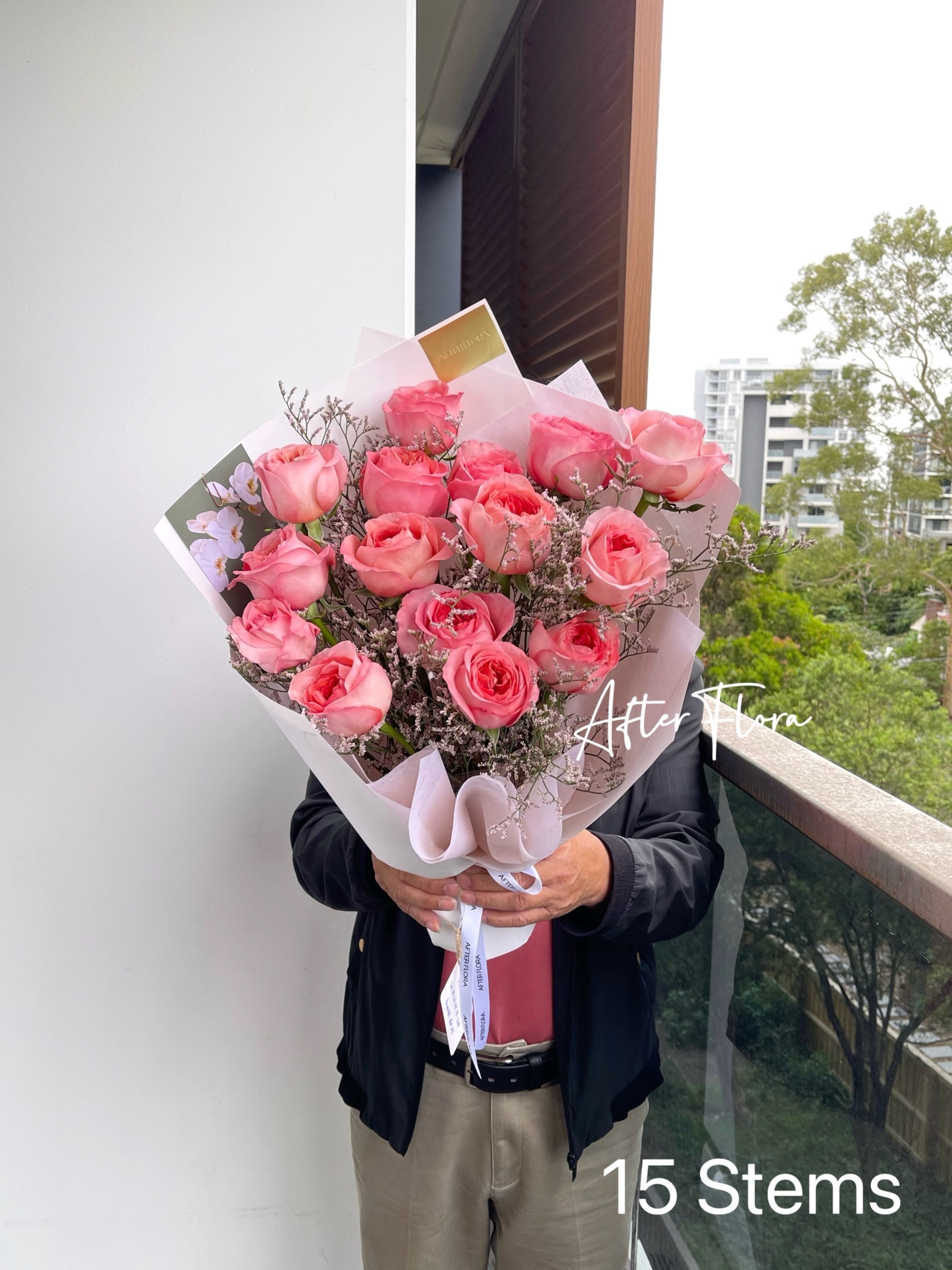 Pink Roses with Misty