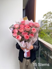 Pink Roses with Misty