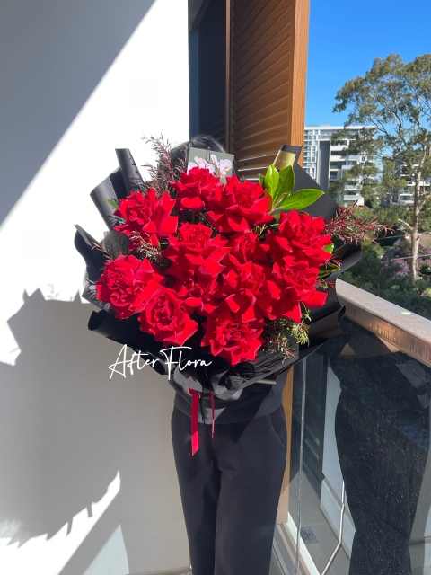 Reflex Roses with greenery