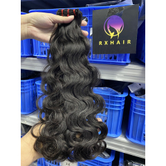 RXHAIR Funmi Body Wave Hair Double Drawn With Double Weft Full And thick Long Hairs Natural Black 10-32 Inches
