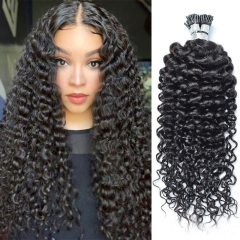 10A Deep Curly I-Tip Hair Extension Meilleurs cheveux humains vierges pour vous