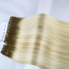 Capelli vergini di estensione dei fasci lisci T6-P18 1001 colore evidenziano i capelli umani