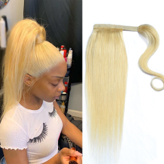 613 Blonde Color Straight Ponytail Raw Human Hair Amazing Looking