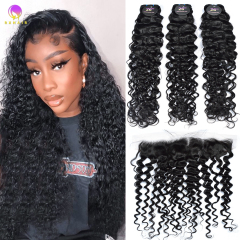 RX-B Italian Curly Bundles mit vorgezupftem Echthaarverschluss