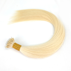15A Nano Ring Human Hair Extensions Pre Bonded I Tip Hair Extension 20 inch for Women Highlighted Brown Blonde #613