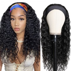 Water wave Headband Wigs 100% Virgin Human Hair Handmade Wigs For Every Women