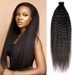 10A Kinky Straight Tap in Hair Extension Remy Echthaar 50g/Stk