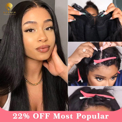 10A Straight V Part Wigs Glueless Virgin Human Hair Wigs For Black Women Upgrade