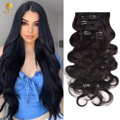10A Body Wave Lace Clip in 6pcs/110g full hair 100% human hair natural color