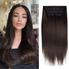 10A Natural Straight Clip In Hair Extension Einfach zu installierendes unverarbeitetes Echthaar