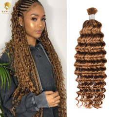 Deep Wave 30# 100% Human Hair Bulk Hair For Braiding Bundles No Weft Braiding Hair Extension