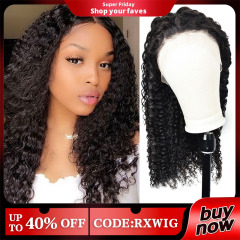 Deep curly HD Lace Glueless Invisible Wig Curly Natural Black Human Hair Wigs