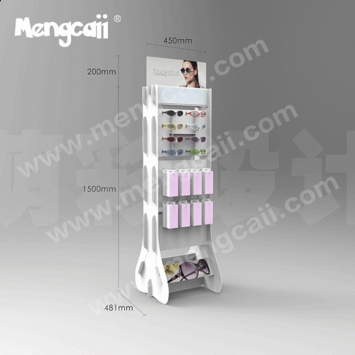 Manufacturers customize glasses environmental protection cardboard display stand FSC paper island rack eco friendly terminal display storage rack