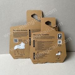 Custom pet clothes paper hanging card ECO friendly paper hanger FSC animal horse clip cardboard hook