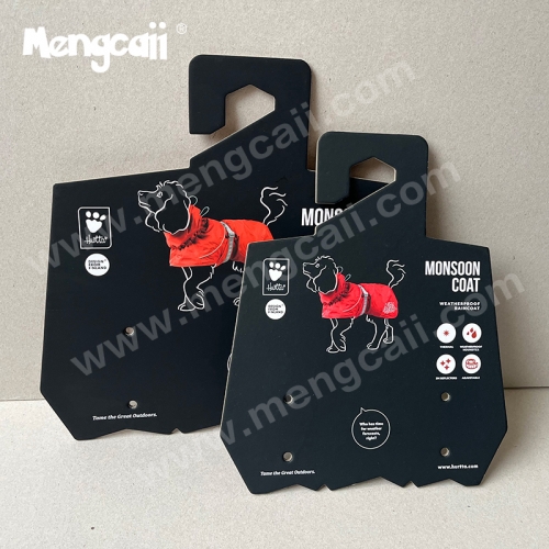 Custom pet clothes paper hanging card ECO friendly paper hanger FSC animal horse clip cardboard hook