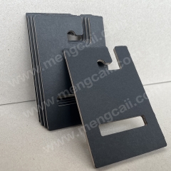 Manufacturer custom belt paper hook environmental degradable cardboard hanging card FSC black paper coat hook