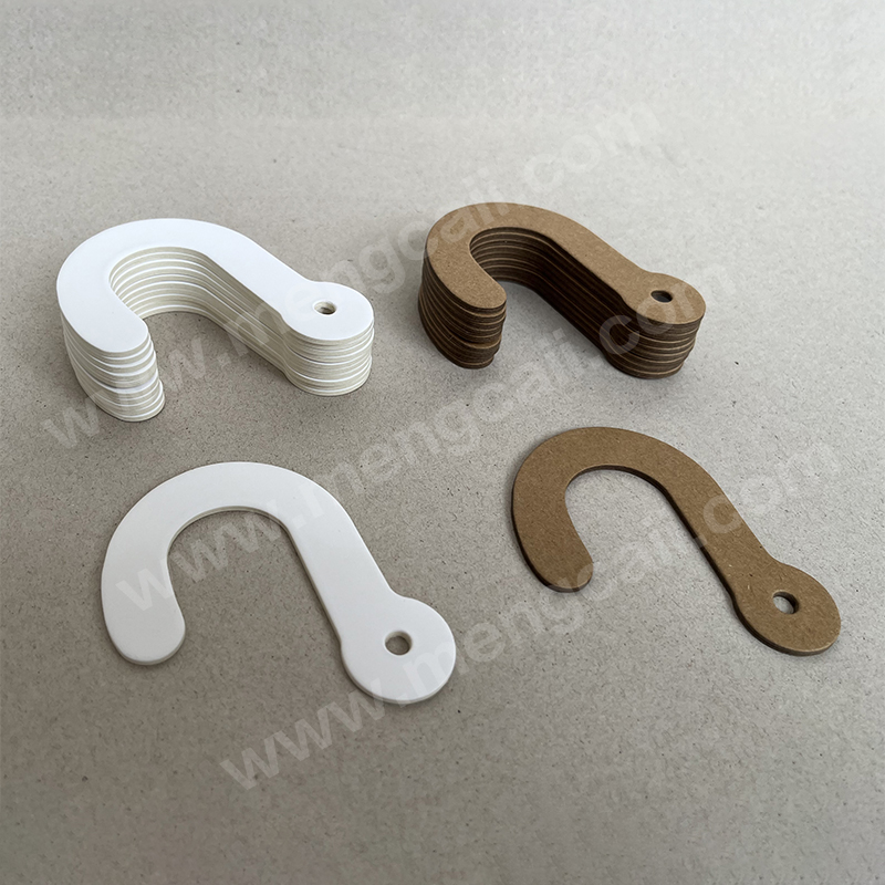 Cardboard question mark hook, FSC kraft paper fabric hook, available in white and kraft paper colors, made of renewable and degradable paper materials