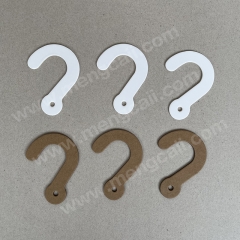 Manufacturer custom fabric cardboard hook FSC ECO friendly recyclable paper question mark hook white paper hook