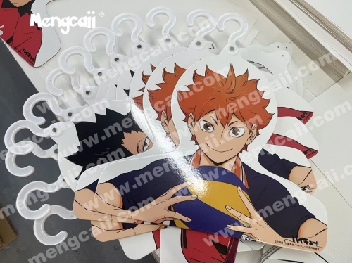Made from FSC eco-friendly paper, these Japanese celebrity paper hangers are recyclable, biodegradable, and eco-friendly, perfect for customized event merchandise.