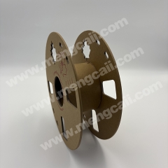 Custom-manufactured eco-friendly paper spools for 3D printing filament—cardboard reels and paper-based flanged spools for winding wire and cable.