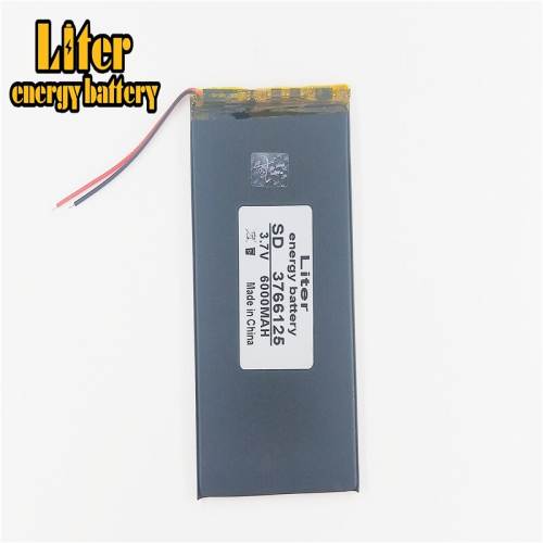 3.7V,6000mAH 3766125 Liter energy battery  (polymer lithium ion battery) Li-ion battery for tablet pc,GPS e-book