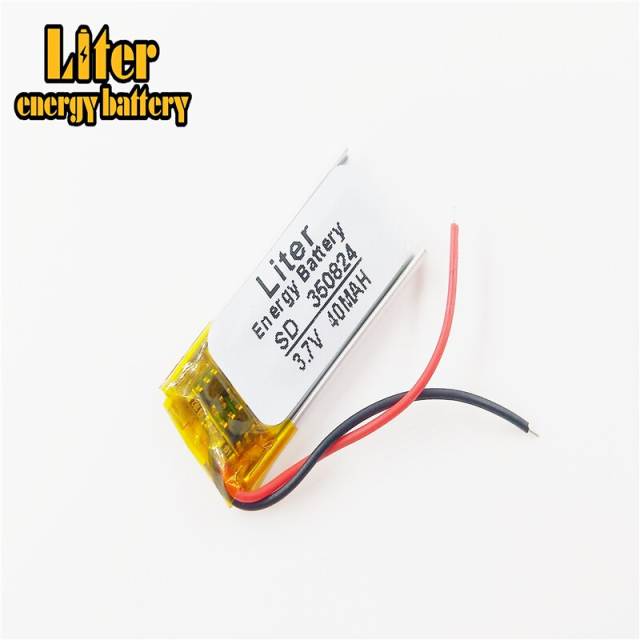 3.7 V 350824 40mah BIHUADE Polymer lithium ion battery  wholesale CE FCC ROHS MSDS quality certification