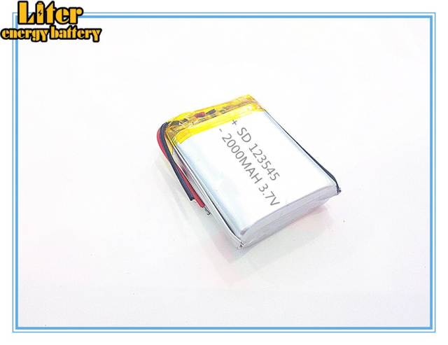 3.7 V 2000 Mah 123545 Liter energy battery Lithium Polymer Battery  Speakers Navigator Mobile Dvd