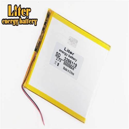 3.7 V 6000mah 3396119 Liter energy battery  Large Capacity Ultra-thin Mid Tablet Polymer Lithium Battery Built-in Plate