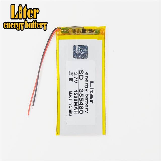 355480 3.7v 1500mah Liter energy battery Lithium Polymer Battery With Board For Mp4  Gps  Tablet Pcs Pda