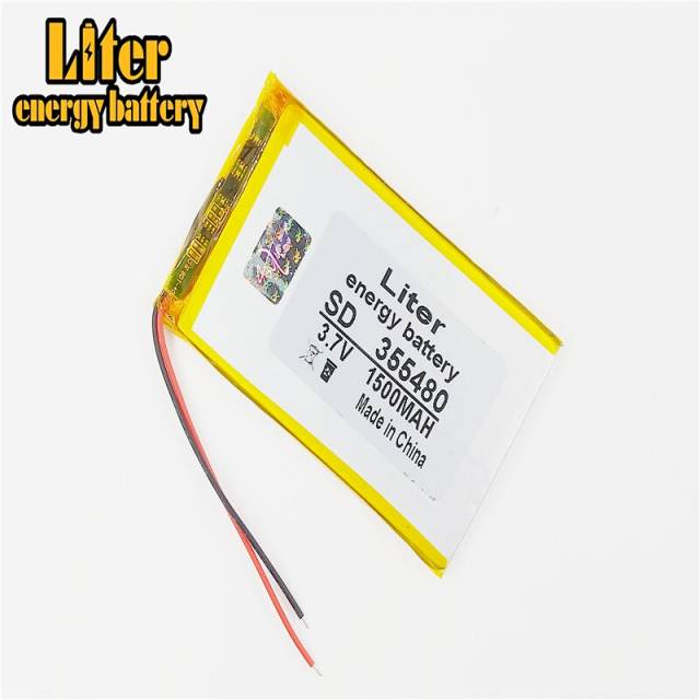 355480 3.7v 1500mah Liter energy battery Lithium Polymer Battery With Board For Mp4  Gps  Tablet Pcs Pda