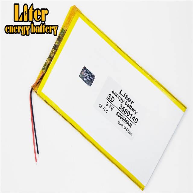 3.7v 6000mah 3580140 Liter energy battery  li-ion para v88,  v971 m9 tablet pc