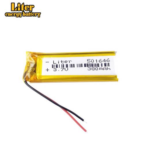 BIHUADE 3.7V 380mAh 501646 Lithium Polymer Li-Po li ion Rechargeable Battery cells For Mp3 MP4 MP5 GPS mobile bluetooth