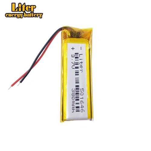 BIHUADE 3.7V 380mAh 501646 Lithium Polymer Li-Po li ion Rechargeable Battery cells For Mp3 MP4 MP5 GPS mobile bluetooth