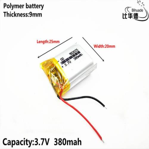 3.7V,380mAH 902025 Liter energy battery  Polymer lithium ion / Li-ion battery for tablet pc BANK,GPS,mp3,mp4