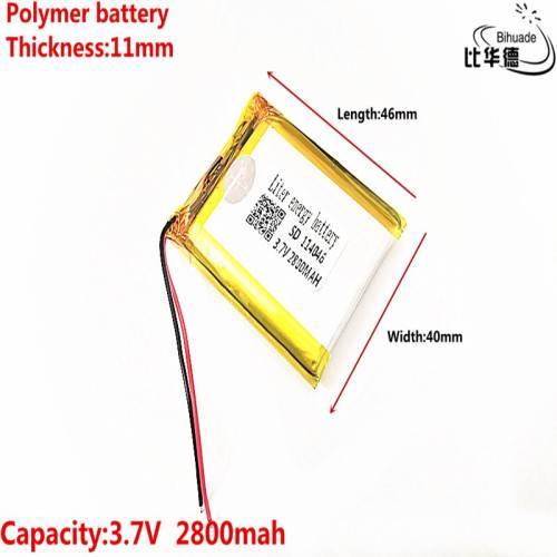 Liter energy battery 3.7V 114046 2800mAh lithium battery early  headlight GPS navigator general polymer batteries