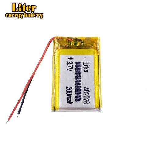 3.7 V 402028  200mah Polymer lithium ion battery  CE FCC ROHS MSDS quality certification