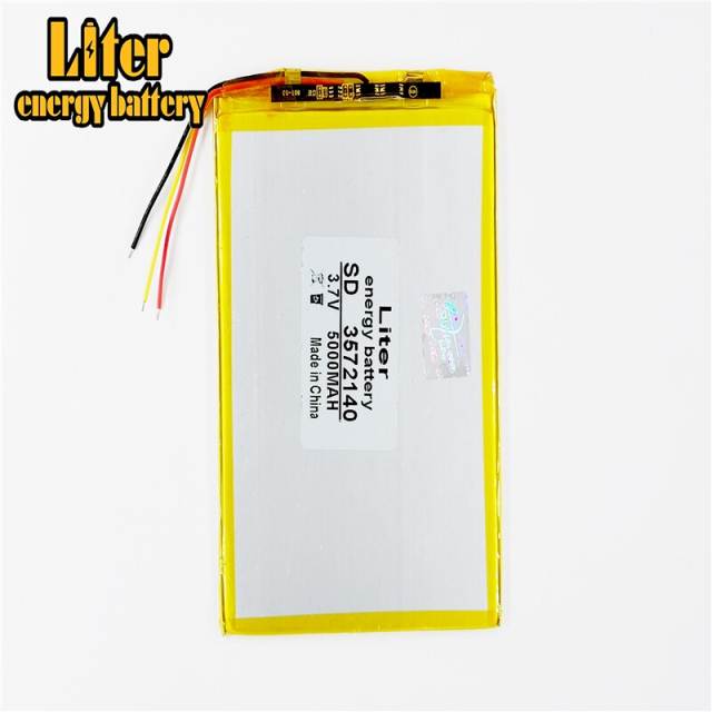 3 line 3.7V 5000mAH 3572140 Liter energy battery  (polymer lithium ion battery ) for tablet pc