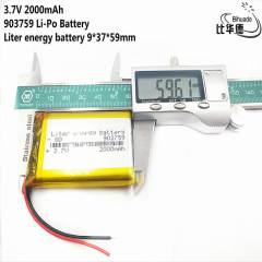 3.7V,2000mAH 903759 Liter energy battery Polymer lithium ion / Li-ion battery for tablet pc BANK,GPS,mp3,mp4