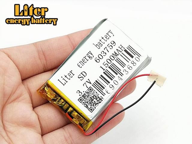 3.7V 603759 1500mAh BIHUADE polymer lithium battery With PCB For Toy MP3 MP4 GPS Speaker LED Light Camera